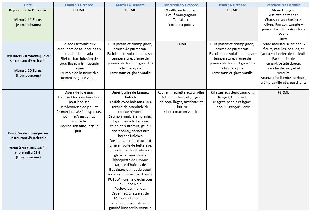 42 menus lundi 13 octobre 1